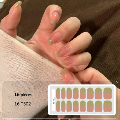 Milk Tea Ombré Gel Nail Wraps - No UV Lamp Needed
