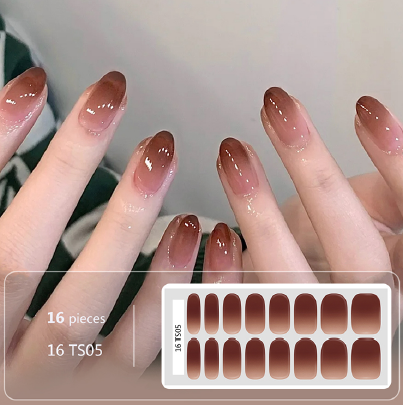 Peachy Nude Gel Nail Wraps - No UV Lamp Needed