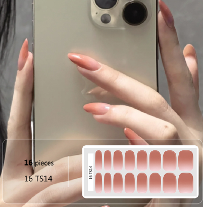 Peachy Nude Ombré Gel Nail Wraps - No UV Lamp Needed