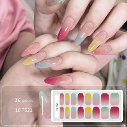 Pastel Rainbow Gel Nail Wraps - No UV Lamp Needed