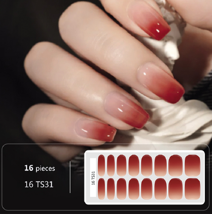 Coral Ombré Gel Nail Wraps - No UV Lamp Needed
