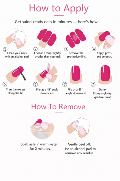 Grey Black Gel Nail Wraps - No UV Lamp Needed