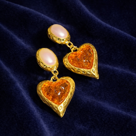 Sunset Amour Hearts Earrings