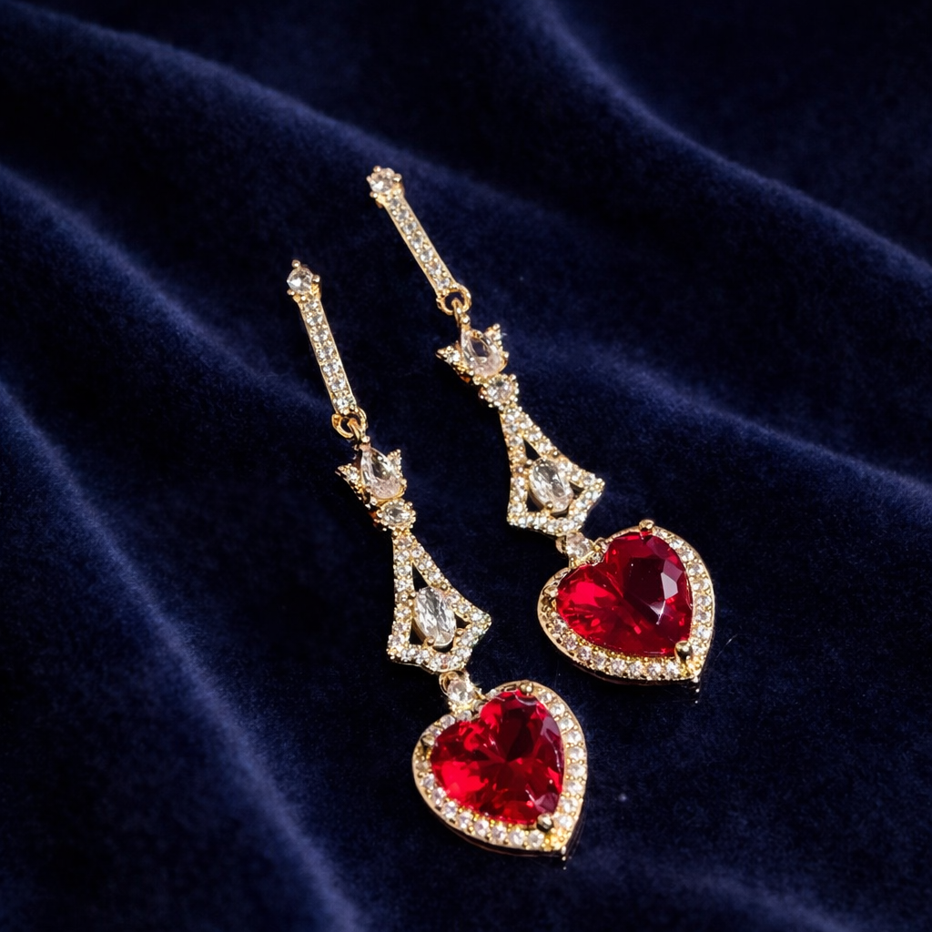 Crimson Devotion Cascades Earrings