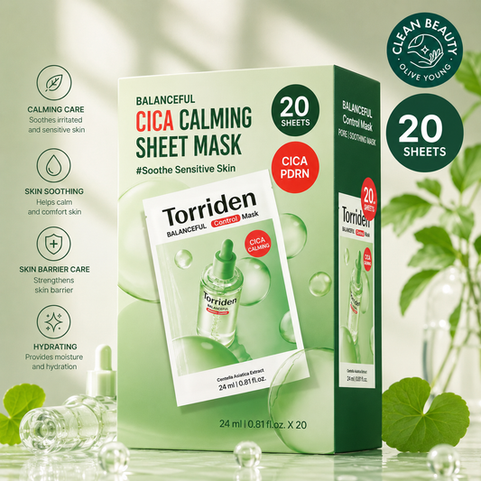Torriden Balanceful Cica Control Centella Asiatica Extract Sheet Mask (20 sheets)