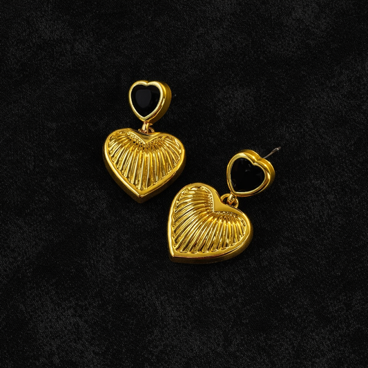 Noir Romance Hearts Earrings