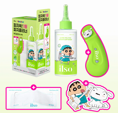 ilso x Crayon Shinchan Super Melting Sebum Softener complete set contents